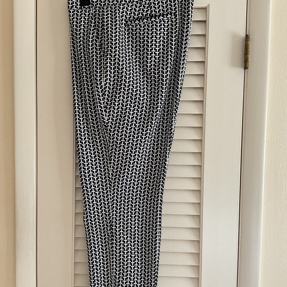 TORY BURCH SPORT NAVY BLUE/WHITE LOGO ANKLE LENGTH PANTS SIZE US 14 - Picture 4 of 9